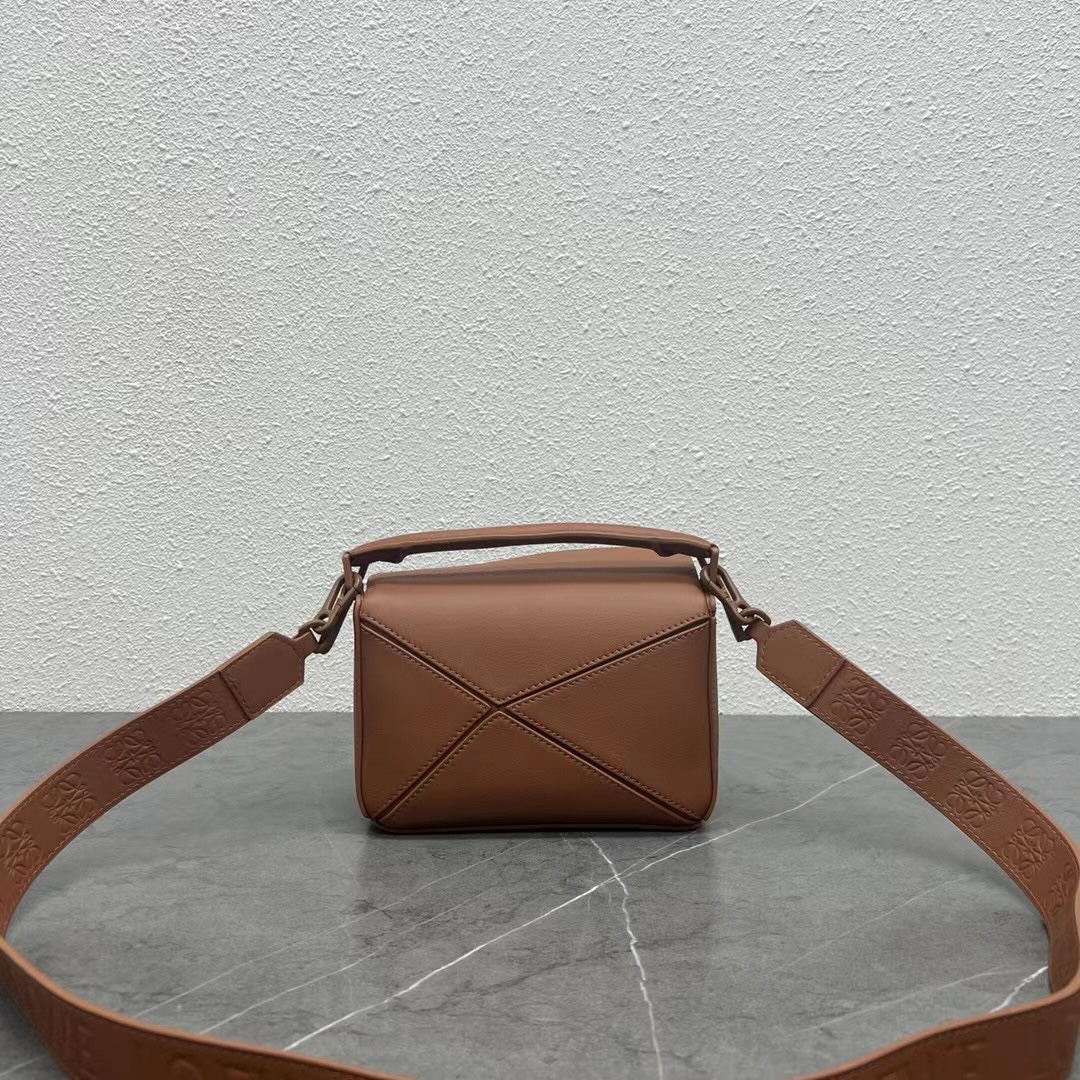 Loewe Mini Puzzle Bag in Classic Calfskin Toffee